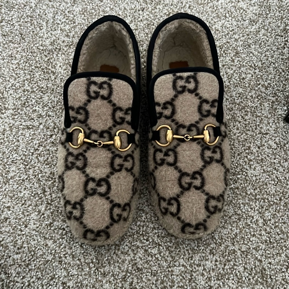Gucci Shearling Wool Loafers